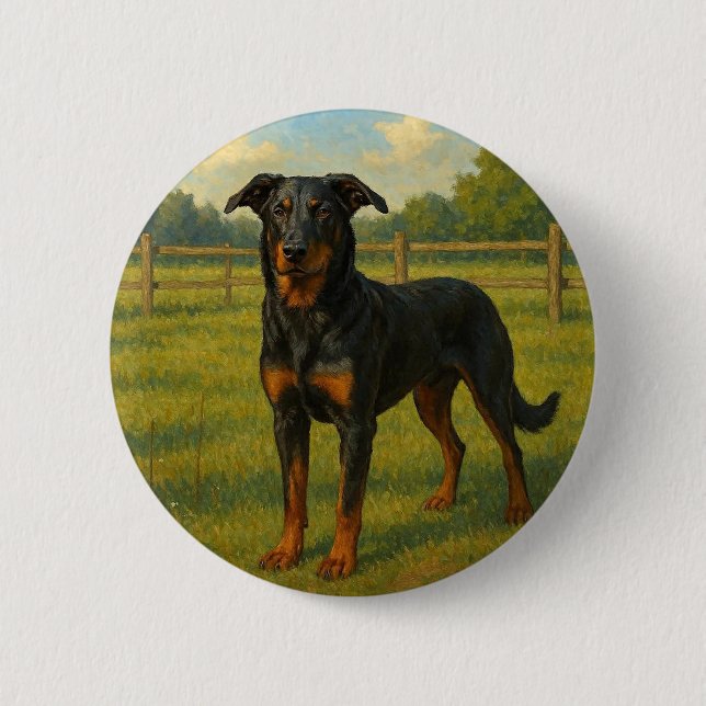 Chapa Redonda De 5 Cm Beauceron (Anverso)
