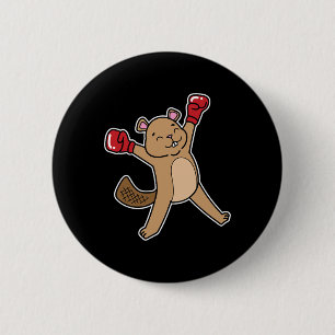 Chapa Redonda De 5 Cm Beaver hace boxeo