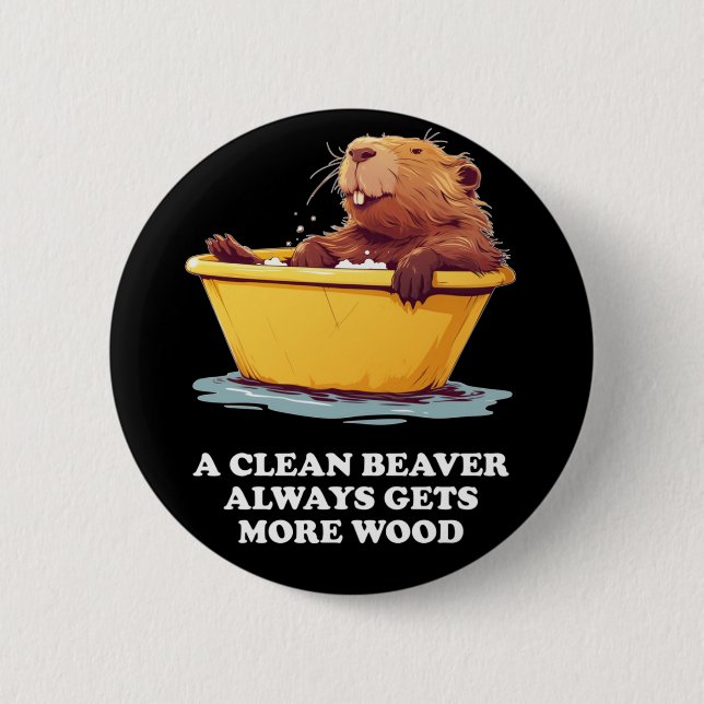 Chapa Redonda De 5 Cm Beaver Lover Bath (Anverso)