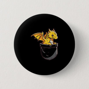 Chapa Redonda De 5 Cm Bebé Dragon Pocket Cute Fantasía Niños Míticos Hom