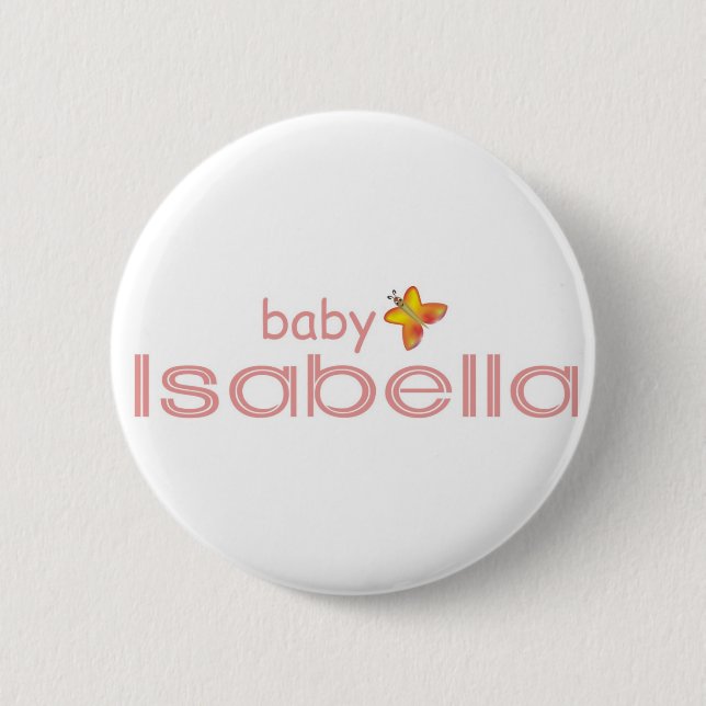 Chapa Redonda De 5 Cm Bebé Isabel (Anverso)