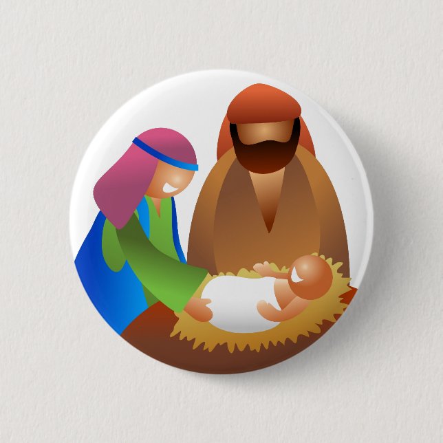 Chapa Redonda De 5 Cm Bebé Jesús (Anverso)