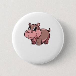 Chapa Redonda De 5 Cm Bebé lindo Hippo Moo Deng Camiseta De Larga Manga