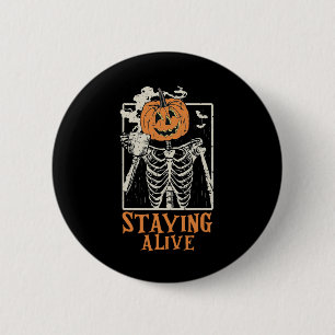Chapa Redonda De 5 Cm Bebida de calabaza Skeleton Café viva Graciosa