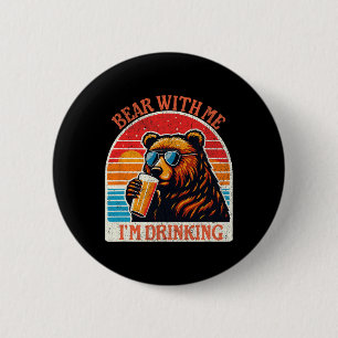 Chapa Redonda De 5 Cm Bebida de oso Cerveza al aire libre Funny Senderis