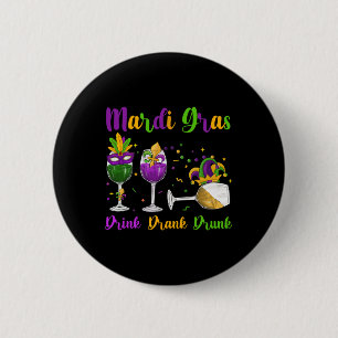 Chapa Redonda De 5 Cm Bebida Mardi Gras Bebida Máscara De Vino Borracho 
