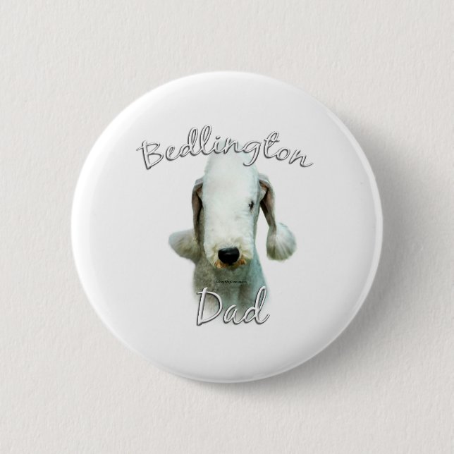 Chapa Redonda De 5 Cm Bedlington Terrier Dad 2 (Anverso)