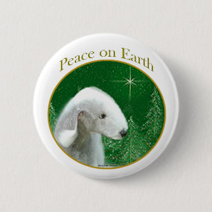 Chapa Redonda De 5 Cm Bedlington Terrier Peace