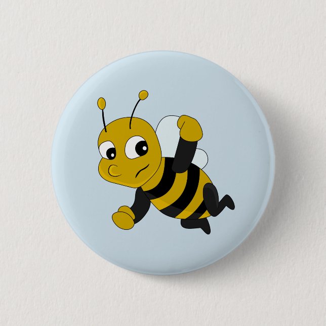 Chapa Redonda De 5 Cm Bee cartoon button (Anverso)