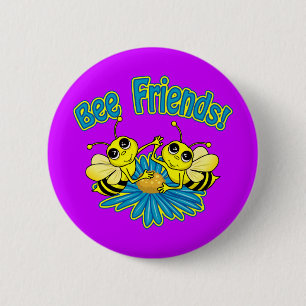 Chapa Redonda De 5 Cm Bee Friends