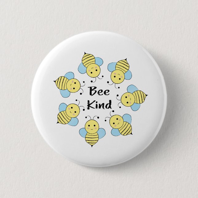 Chapa Redonda De 5 Cm Bee Kind Bees (Anverso)
