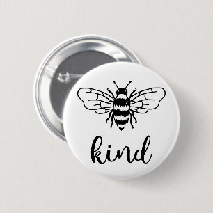 Chapa Redonda De 5 Cm Bee Kind Black