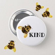 Bee Kind Bumbleabs pin back Button
