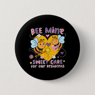 Chapa Redonda De 5 Cm Bee Sweet Care Cuidadores San Valentín Hogar de An