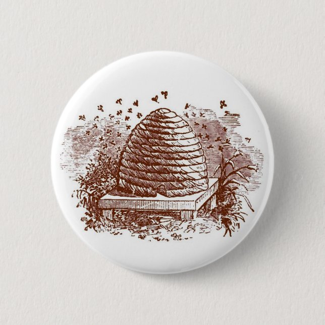 Chapa Redonda De 5 Cm Beehive vintage (Anverso)