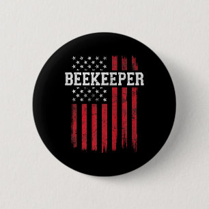 Chapa Redonda De 5 Cm Beekeeper Bandera Americana Usa Patriotic