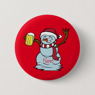 Chapa Redonda De 5 Cm Beer-Beer Snowman borracho Thunder_Cove