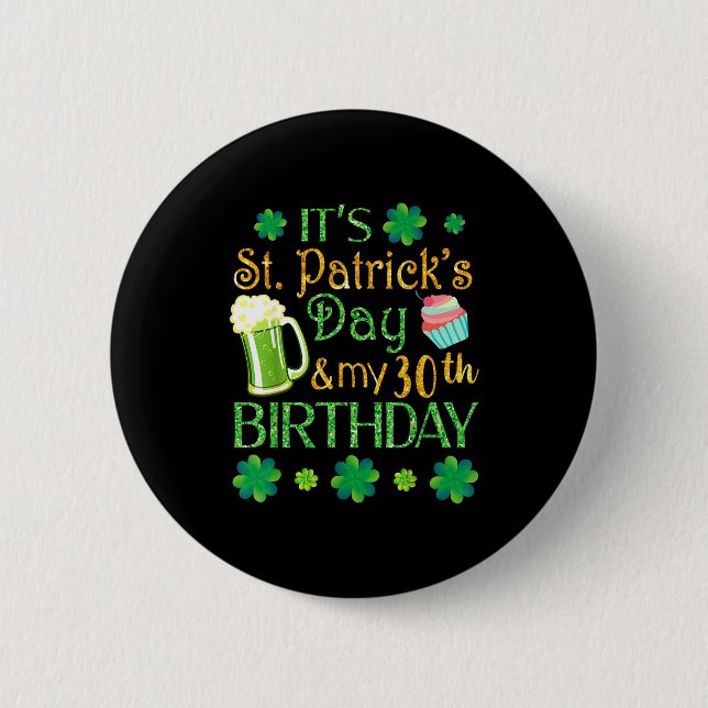 Chapa Redonda De 5 Cm Beer Cake &amp; Shamrocks It's St Patrick Day &amp (Anverso)
