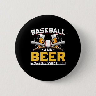 Chapa Redonda De 5 Cm Beer Drinker Beer Humor de cerveza de béisbol Cump