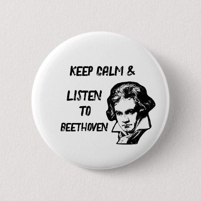 Chapa Redonda De 5 Cm Beethoven Pin/ (Anverso)