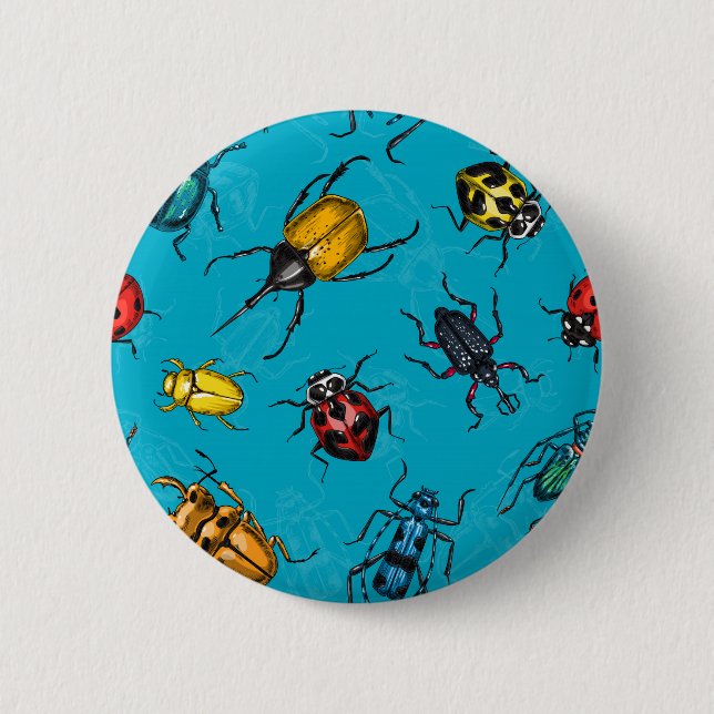 Chapa Redonda De 5 Cm Beetles (Anverso)