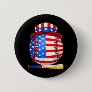 Chapa Redonda De 5 Cm Béisbol 4 de julio 250 años de libertad EE. UU.