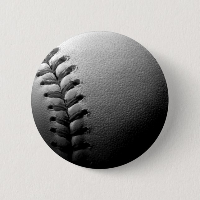 Chapa Redonda De 5 Cm Béisbol blanco y negro (Anverso)
