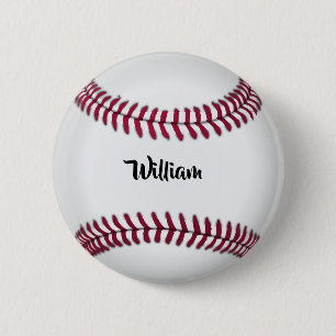 Chapa Redonda De 5 Cm Béisbol con nombre personalizado