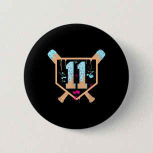Chapa Redonda De 5 Cm Béisbol de 11 años de edad Ice Cream Drip 11º cump