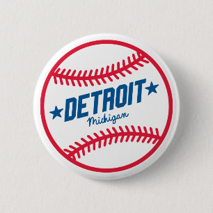 Chapa Redonda De 5 Cm Béisbol de Detroit