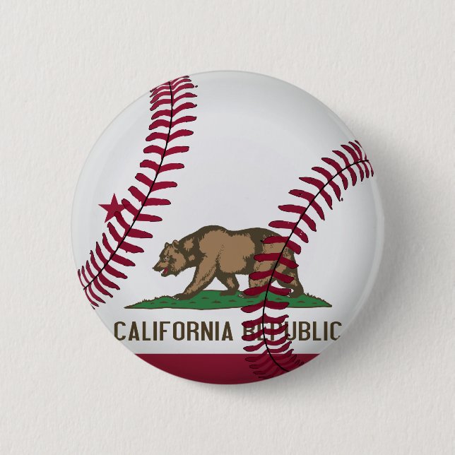 Chapa Redonda De 5 Cm Béisbol de la república de California (Anverso)