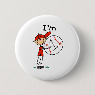 Chapa Redonda De 5 Cm Béisbol de niño Soy 1