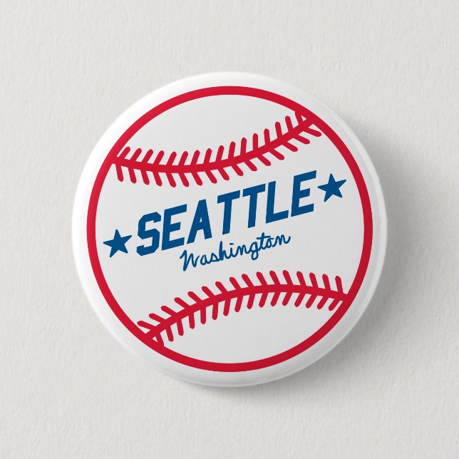 Chapa Redonda De 5 Cm Béisbol de Seattle (Anverso)