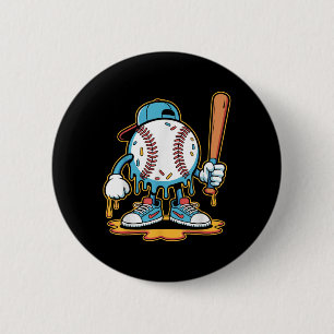 Chapa Redonda De 5 Cm Béisbol Estilo de vida 101 Tee Jóvenes Béisbol Béi