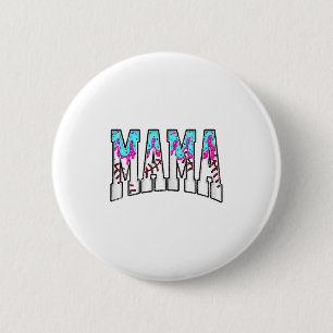 Chapa Redonda De 5 Cm Béisbol Mama Coquette Bow Game Day Bow Mom M