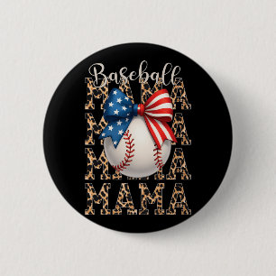 Chapa Redonda De 5 Cm Béisbol Mama Game Day Béisbol Estados Unidos 4 De