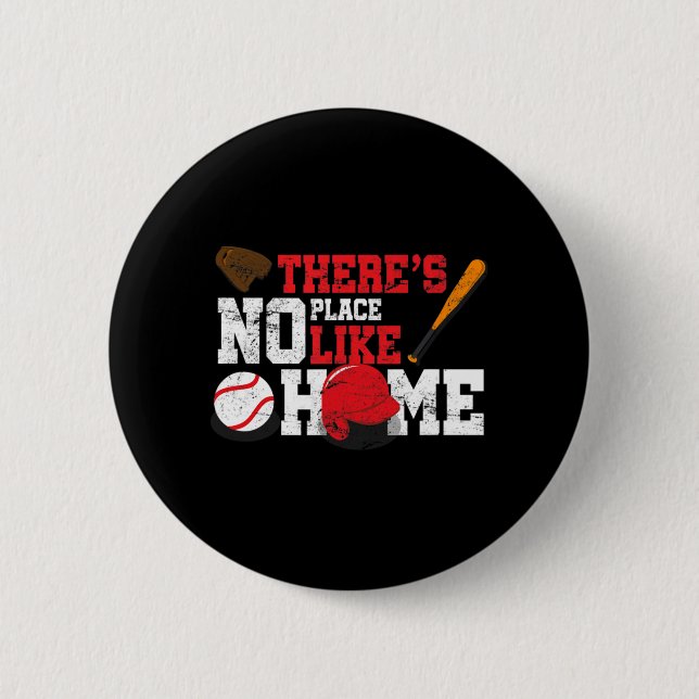 Chapa Redonda De 5 Cm Béisbol no hay lugar como el Ball Hogar Glov (Anverso)