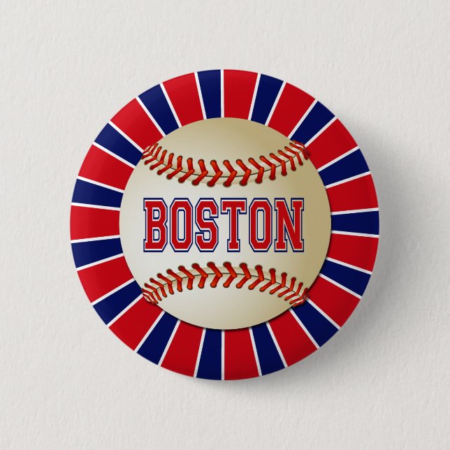 CHAPA REDONDA DE 5 CM BÉISBOL RETRO DE BOSTON (Anverso)