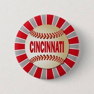 CHAPA REDONDA DE 5 CM BÉISBOL RETRO DE CINCINNATI