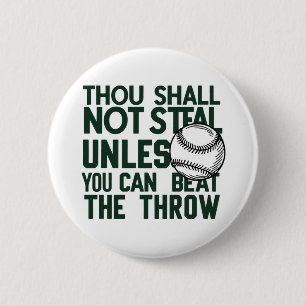 Chapa Redonda De 5 Cm Béisbol robando camiseta de humor