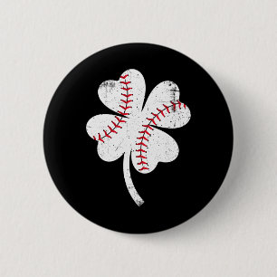 Chapa Redonda De 5 Cm Béisbol Shamrock Día de San Patricio Saint Paddys