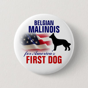 Chapa Redonda De 5 Cm Belga Malinois para el primer perro
