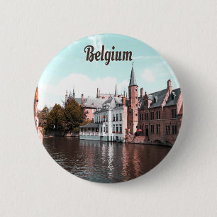Chapa Redonda De 5 Cm Belgium Brussels Canal