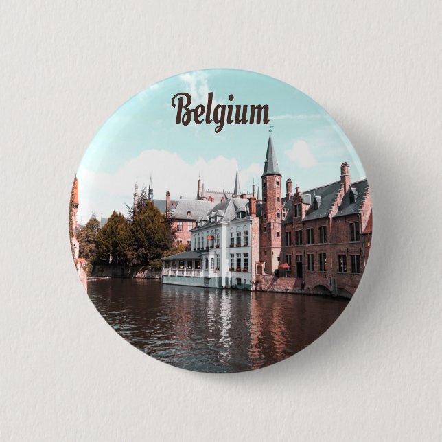Chapa Redonda De 5 Cm Belgium Brussels Canal (Anverso)