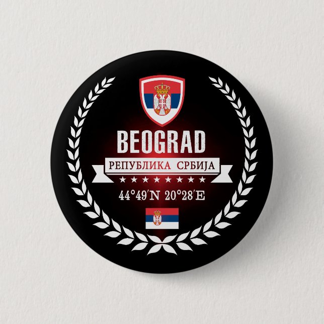 Chapa Redonda De 5 Cm Belgrado (Anverso)