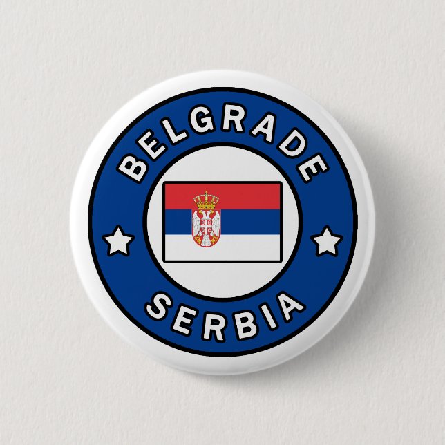 Chapa Redonda De 5 Cm Belgrado Serbia (Anverso)