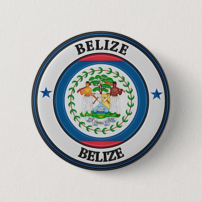 Chapa Redonda De 5 Cm Belice Round Emblem (Anverso)
