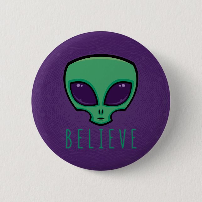 Chapa Redonda De 5 Cm Believe Alien Head (Anverso)