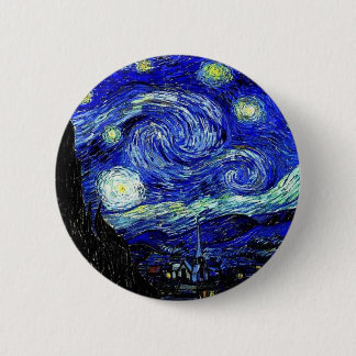 Chapa Redonda De 5 Cm Bella Artes nocturno vVan Gogh Starry