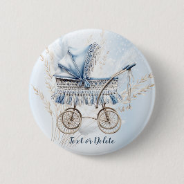 Chapa Redonda De 5 Cm Bella floral azul de la cutis clásica del bebé Str